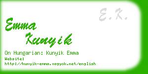 emma kunyik business card